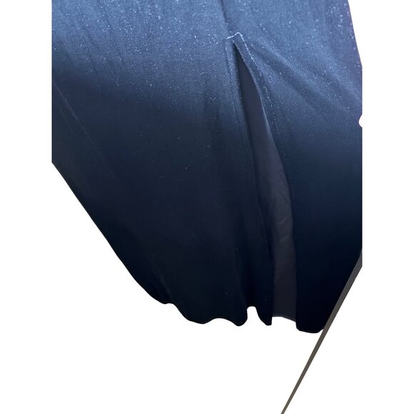 Vintage Y2k Victoria Secret Small Black Velveteen V Neck High Slit Maxi Dress - Picture 4 of 5